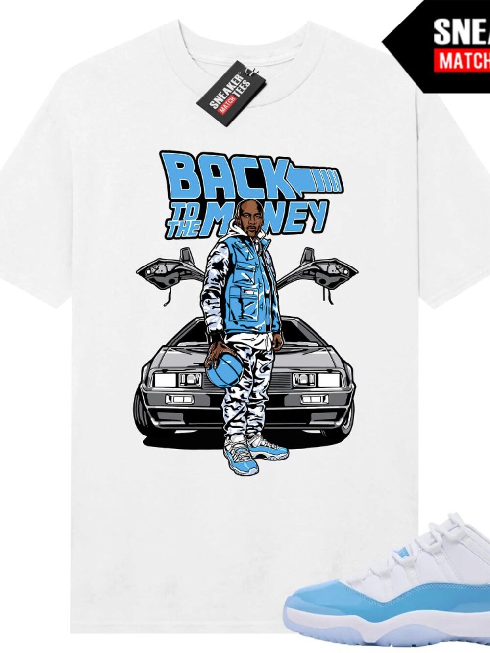 UNC 11 Low Sneaker Match Tees Shirt White Money Mike